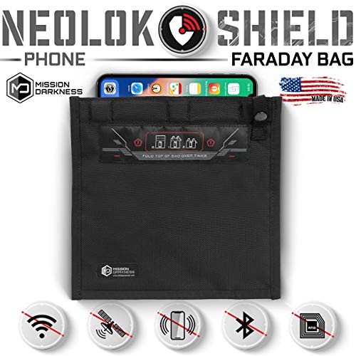 Mission Darkness Small NeoLok Faraday Bag with Magnetic Closure // Cell Phone Size Device Shielding for Law Enforcement & Military, Travel & Data Security, Anti-hacking & Anti-tracking Assurance