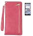 Produktbild OnePlus 3T(2016) Hülle mit Panzerglas,ISENPENK Premium Outdoor Wasserdicht Shockproof Anti Slip 360 Grad Protection Stoßfest Handyhülle mit Handseil,Ultra Slim Bark Muster Pattern Multifunktions Tragbar Wallet Leather Case mit Intern Karte Schlitz,Stoßdämpfend Wallet Tasche Schutzhülle Leathertasche für OnePlus 3T(2016) 5.5Zoll-[rose]+Panzerglas/Schutzfoile/Scutzglas