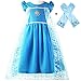 Produktbild ALEAD Märchen prinzessin Elsa Kleidung Verkleidung Kurze Ärmel Blau Handschuhe (2-3)