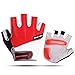 Produktbild 1 Paar Fahrrad Handschuhe, Motorrad Half Finger Reithandschuhe, Mountain-Bike-Schutzhandschuhe, Motorrad Sport Mountainbike Schutz(Rot, L)