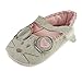 Baby Girls Cotton First Walker Grey Mouse Shoes Slippers Velcro Straps In 0-6 Months