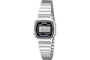 Casio Damski zegarek cyfrowy LA670WA-1 z alarmem na co dzień [zegarek], Srebrny, No Size, LA-670WA-1