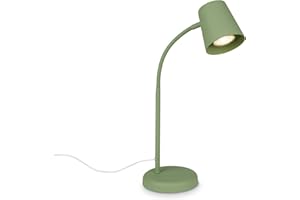 BRILONER – Nachttischlampe, Schreibtischlampe Schwenkbar, Tischlampe GU10 für Home Office mit Kabelschalter, Leselampe, Lindgrün