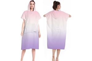 LOMTRATS Polar de Doble Cara con Bolsillos Capa de Surf de Secado rápido Toalla cambiante Bata de baño Sudadera con Capucha para Mujeres y Hombres Natación Playa Surf Buceo Baño en casa