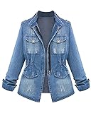 chaqueta vaquera borrego mujer bershka MARCA: MISSMAO Mujer Casual Loose Punk Chaqueta Denim Pantalones Vaqueros Estilo Boyfriend Abrigo Azul 2XL