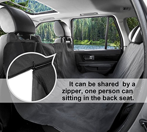 Ploopy Praktische Autoschondecke, Seat Cover Autoschondecke, Auto-Schondecke Rücksitzbank Teilbar, Wasserfestes, Hochwertiges Material Schützt Ihre Autositze vor Schmutz und Tierhaaren Schwarz 165*145cm - 6