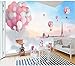 Produktbild Wh-Porp 3D Tapete 3D Cartoon Pink Ballon Wandaufkleber Für Living Zimmer Tv Hintergrundbild 3D Kinder Zimmer Schlafzimmer Wandbild Papier Decor-128Cmx100Cm