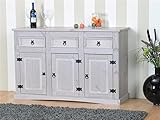 Sideboard New Mexiko Kiefer massiv grau Mexico Kommode Anrichte Schrank -