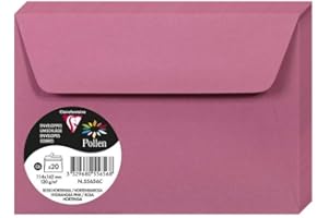 Clairefontaine 55656C – Zestaw 20 kopert samoprzylepnych – Format C6 (11,4x16,2cm) – 120g – Kolor Różowa Hortensja – Zaproszenia Wydarzenia i Korespondencja – Kolekcja Pollen – gładki papier premium