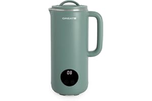 CREATE/VEGAN MILK MAKER/Machine multifonctionnelle pour laits végétaux Vert sauge/Programmable jusqu'à 12h, 6 programmes automatiques, 800ml, 2 en 1, sans grumeaux, 600W