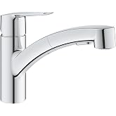 GROHE Start Spiralli Eviye Bataryası | 90˚ D&ouml;n&uuml;ş A&ccedil;ısı | Krom | 30531001 | 35 mm seramik kartuş, D&ouml;ner boru şeklindeki musluk