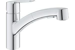 GROHE QUICKFIX Start Rubinetto Miscelatore Monocomando per Lavello, Cromo, Doccetta estraibile, Strumento di Installazione Incluso 30531001