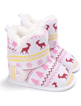 FUNOC Baby Weiche Sohle Schneestiefel Weihnachten Elch Muster Schuhe Kleinkind Stiefel Warme Stiefel