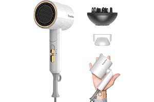 Hårtork Ionen 2000W RESCIEN med stylingmunstycke och diffusor [Liten & vikbar & ny 2026 – 10 x 7 x 19 cm/250 g] resehårfön, s