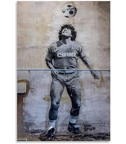 Picture Canvas Diego Maradona Napoli Pop Art - Ready to Hang - Including Mounting Kit - Art for Living Room and Living Room
