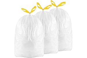 BILIEASY Lot de 75 sacs poubelles 10L-12L-15L, avec cordon de serrage, solides, non parfumés, universels