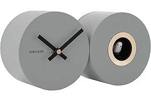 Karlsson Orologio da Parete Duo Cucù - Grigio Mouse (KA5789GY)