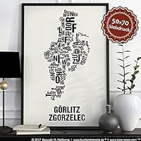 Görlitz Zgorzelec Buchstabenort Schwarz auf Naturweiß
