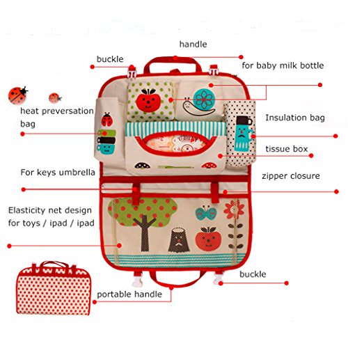 Auto Rücklehnentasche Organizer Multi-Tasche Flasche Kühltasche Auto Zubehör Utensilientasche - 4