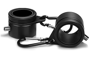 Anley 1,25" Zestaw aluminiowych pierścieni montażowych do masztu flagowego - Idealny do masztu flagowego o średnicy 1-1/4 cala i flagi z 2 przelotkami (czarny, zestaw 2 szt.)