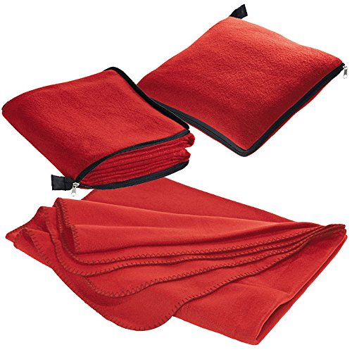 XL Fleecedecke und Kissen in einem, rot, ca. 180×120 cm - 3