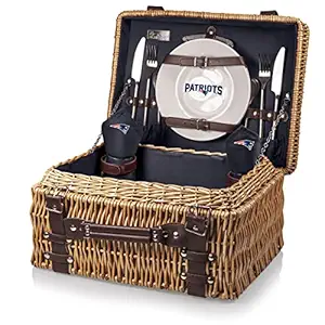 NFL New England Patriots Champion Picnic Basket with Deluxe Service for Two, Navy