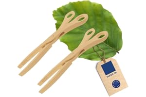 HOFMEISTER HOLZWAREN HOFMEISTER® pinze alla griglia in legno scatta saldamente salsicce e bistecche grazie alla fresatura scanalata, accessori griglia resistenti al calore, legno, 28 x 7 x 1,4 cm