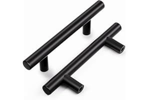 Vepagoo 25 Tiradores Negros Cocina, Distancia Entre Orificios de 128 mm, Tiradores de Acero Inoxidable para Armarios Cocina, Armarios Dormitorio, Muebles, Etc.