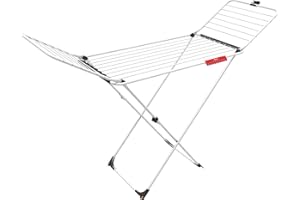 Vileda Extra X-legs - Tendedero de acero y aluminio, con alas plegables, 20 metros de espacio de tendido, con soporte para artículos pequeños, Blanco, dimensiones abierto 173 x 56 x 93 cm