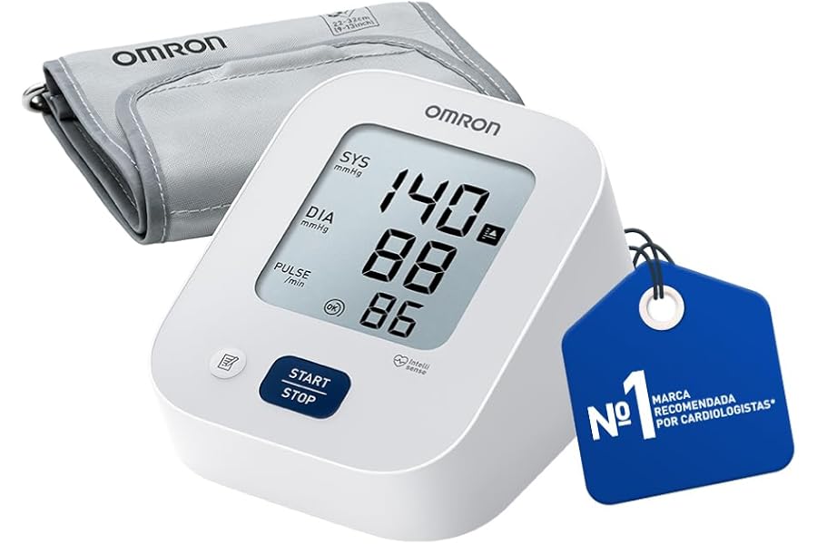 OMRON X2 Essential - Tensiómetro de brazo automático - Con indicador de hipertensión y detección de latido irregular - Memori