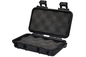 GLOGLOW Shockproof Black Protective Hard Case, Waterproof Case for Hard Drive. Survival Boxes, Outdoor Airtight Storage Solution (Black-L)