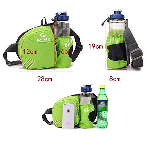 TOAOB Hüfttasche Multi-Function Gürteltasche Wasserabweisende Bauchtasche Flache Taille Tasche mit Flaschenhalter zum Sport und Reisen Marineblau