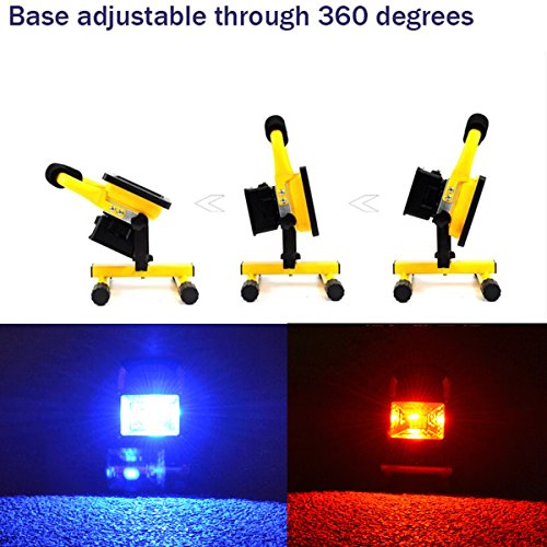Latinaric 30W LED Akku Flutlicht Scheinwerfer 360°Drehbar Sicherheit Baustrahler Strahler IP65 für Camping Outdoor mit 3 Leucht Mode - 8