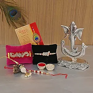 Collectible India Brother Rakhi Combo Gift Set - Rakhis for Rakshabandhan Sister Kids Bhaiya - Rakhi Gift for Brother Bhabhi - Ganesha Idol Showpiece For Gift/DoraRakhi/Bhai Rakhi/Lumba Rakhi/Greeting Card