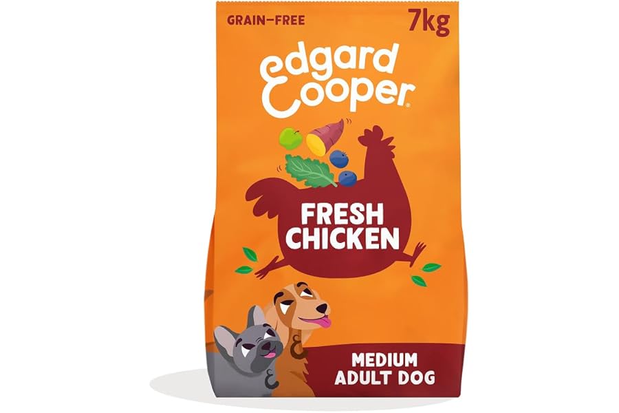 Edgard & Cooper Pienso para Perros Adultos Comida para Perros Seca Natural Sin Cereales 7kg Pollo Fresco, Fácil de digerir, A