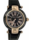 Cerruti 1881 Keramik crwm040z282 N Damen Armbanduhr 36 mm, Lederband, schwarz rose gold Ton