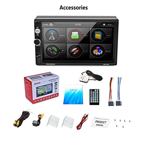 Auto Radio Dual Din, Footprintse Car Audio Bluetooth Pantalla táctil de 7 pulgadas Full HD1080P, Control remoto por infrarrojos / FM / AM / RDS / TF / USB / GPS con tarjeta /Car MP5 Player con cámara