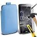 Produktbild i-Tronixs (Hellblau Pull Tab + Glas) LG G Flex 2 Hülle Premium aus Stylischem Kunstleder Pull Tab Pouch Skin Case Cover + Tempered Glas Screen protectorby