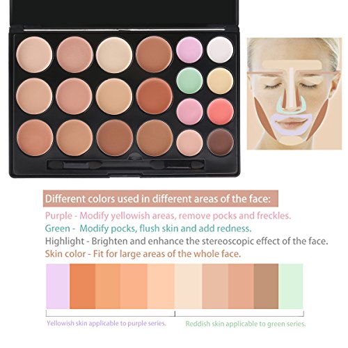 RUIMIO Konturen Palette Make Up Palette Hervorhebungen Cream Konturen Kit inkl. Blender und Pinsel – 20 Farben - 2
