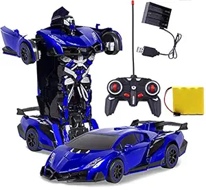 Amitasha Remote Control Robot Bugatti 2in1 Transform Car Toy For Kids (Multicolor)
