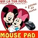 Produktbild Mauspad Maus Pad Herzform aus Stoff mit personalisiertem Aufdruck – Idee Geschenk Minnie und Mickey Mouse
