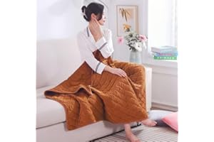 Sysow Electric Blanket Single, 75x120cm Heated Blanket USB Powered 5V Energy Efficient, 3 Temperature Setting, Soft Flannel, Electric Heated Blanket Throw for Sofa Chair, Machine Washable (Brown)…