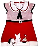 Little Panda Baby Girls Frock Dress for Kids & Infants (Red, 5-6 Years)