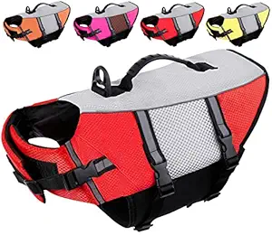 Dog Life Jacket Small,Life Vests Medium for Swimming, Dogs Pool Float Coat Swimsuits Flotation Device Life Preserver Belt Lifesaver Flotation Suit for Pet Bulldog Labrad