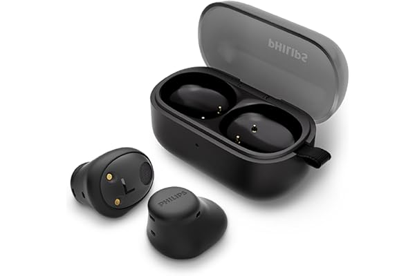 Philips TAT2149BK True Wireless in Ear Bluetooth Headphones - Small Buds. Great Value Natural Sound. Dynamic Bass, Pocket-Sized Charging Case, Clear Calls - Black