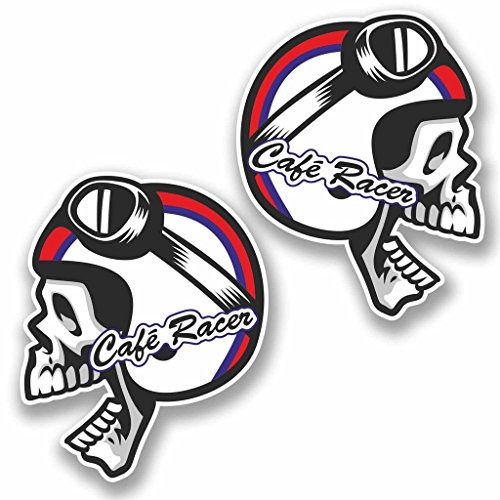 2 x Cafe Racer Vinyl Aufkleber Aufkleber Laptop Auto Reise Gepäck Label Tag # 9761 - 10cm/100mm Wide