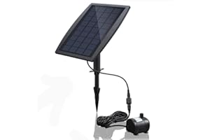 MACHSWON Fontaine solaire Pompe 9 V 2,5 W 200 l/h pour bain d'oiseaux, aquarium, jardin