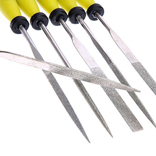 Amazingdeal365 6PCS Multifunktion verschiedene Mini Hand Datei Holz Raspel Set Feilen mit Gummi Griff 3*150mm - 4