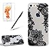 Produktbild Silikon Transparent Hülle für iPhone 5S, Girlyard Weiche TPU Case Schwarz Blumen Lace Muster Entwurf Ultra Dünn Flexible Crystal Klar Backcover Anti-Kratz Anti-Fingerabdruck Schutzhülle für Apple iPhone 5 5S SE