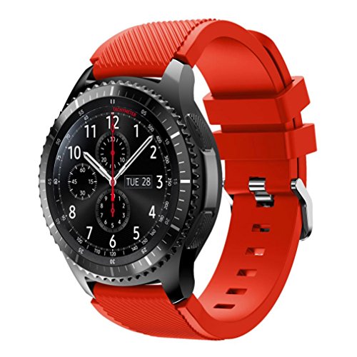 MalloomNueva Moda Deportes Pulsera Correa Banda de Silicona para Samsung Gear S3 Frontier (Rojo)